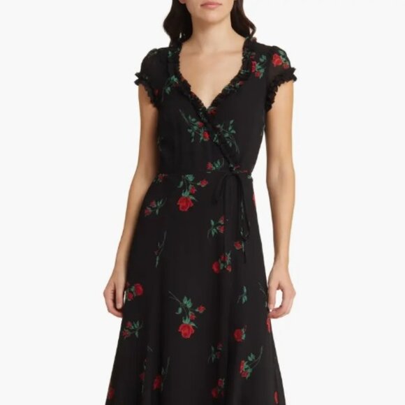 NWT Reformation Gwenyth Wrap Midi Dress in Rochelle Size XS - Picture 1 of 16